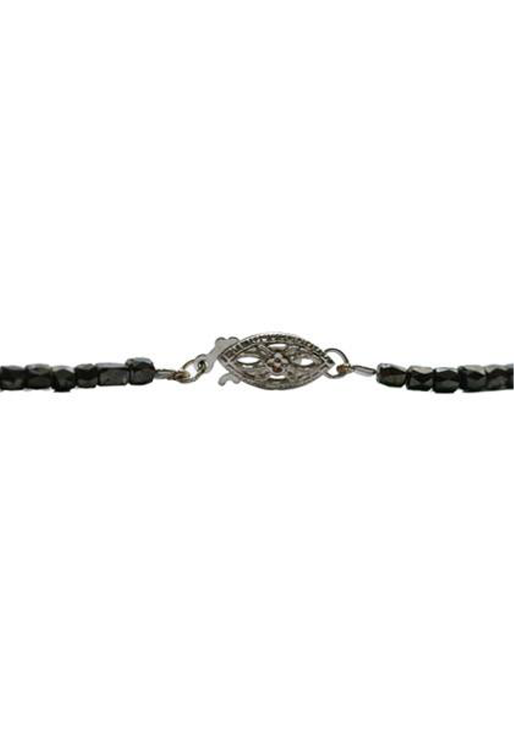 14KWG Black Diamond Rondelle Bead Necklace | OsterJewelers.com