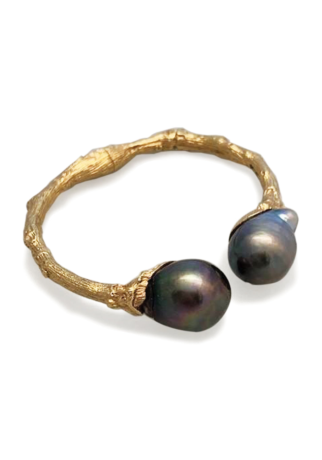 K. Brunini 18KRG Torque Twig Tahitian Pearl Cuff Bracelet | OsterJewelers.com