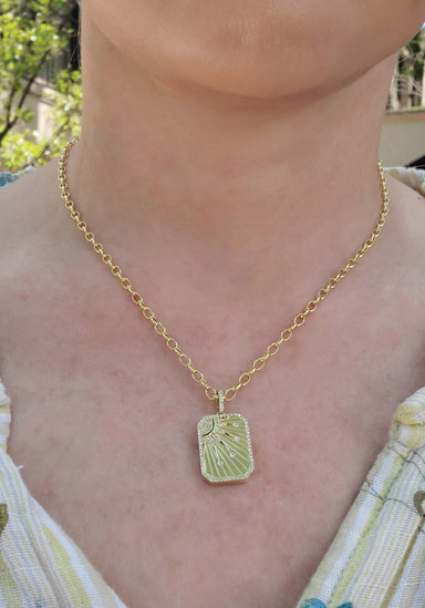 Sun Tarot Diamond & Gold Necklace at Osterjewelers.com