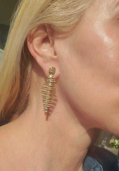 Fishbone dangle earring