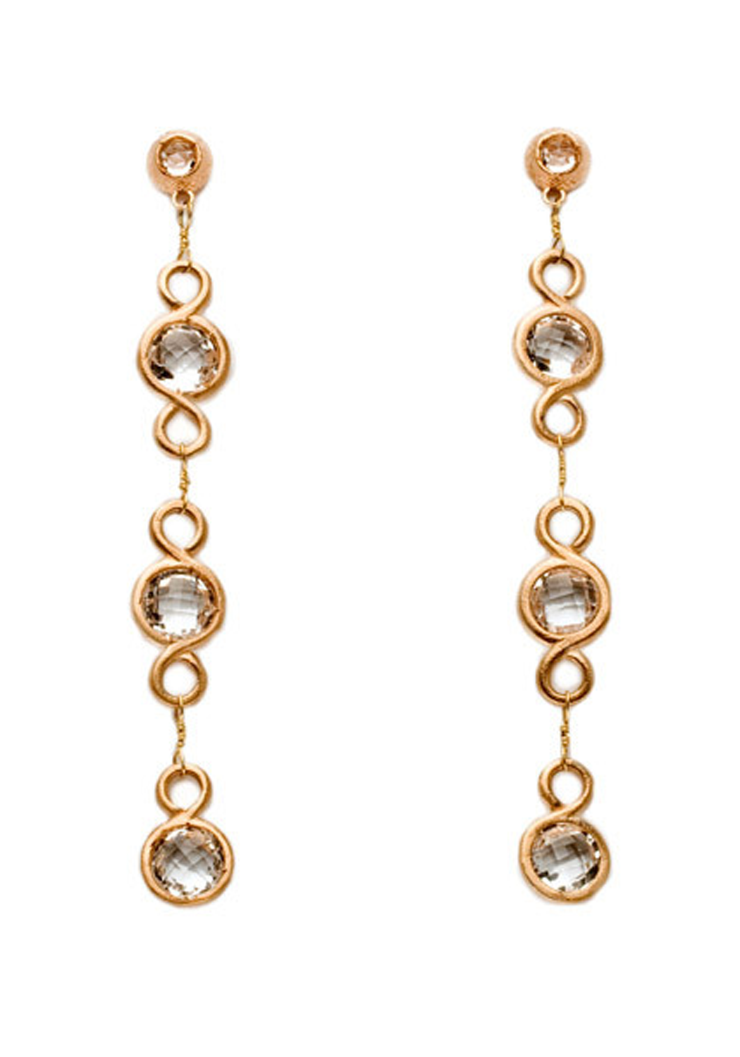 Dominique Cohen 18K Rose Gold White Topaz Duster Earrings — Oster