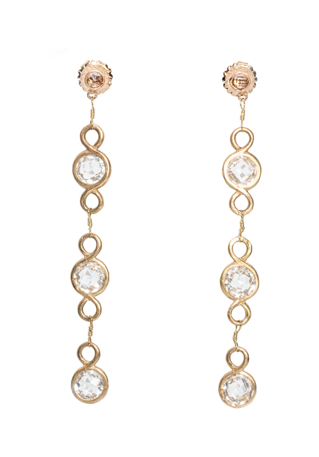 Dominique Cohen 18K Rose Gold White Topaz Duster Earrings — Oster
