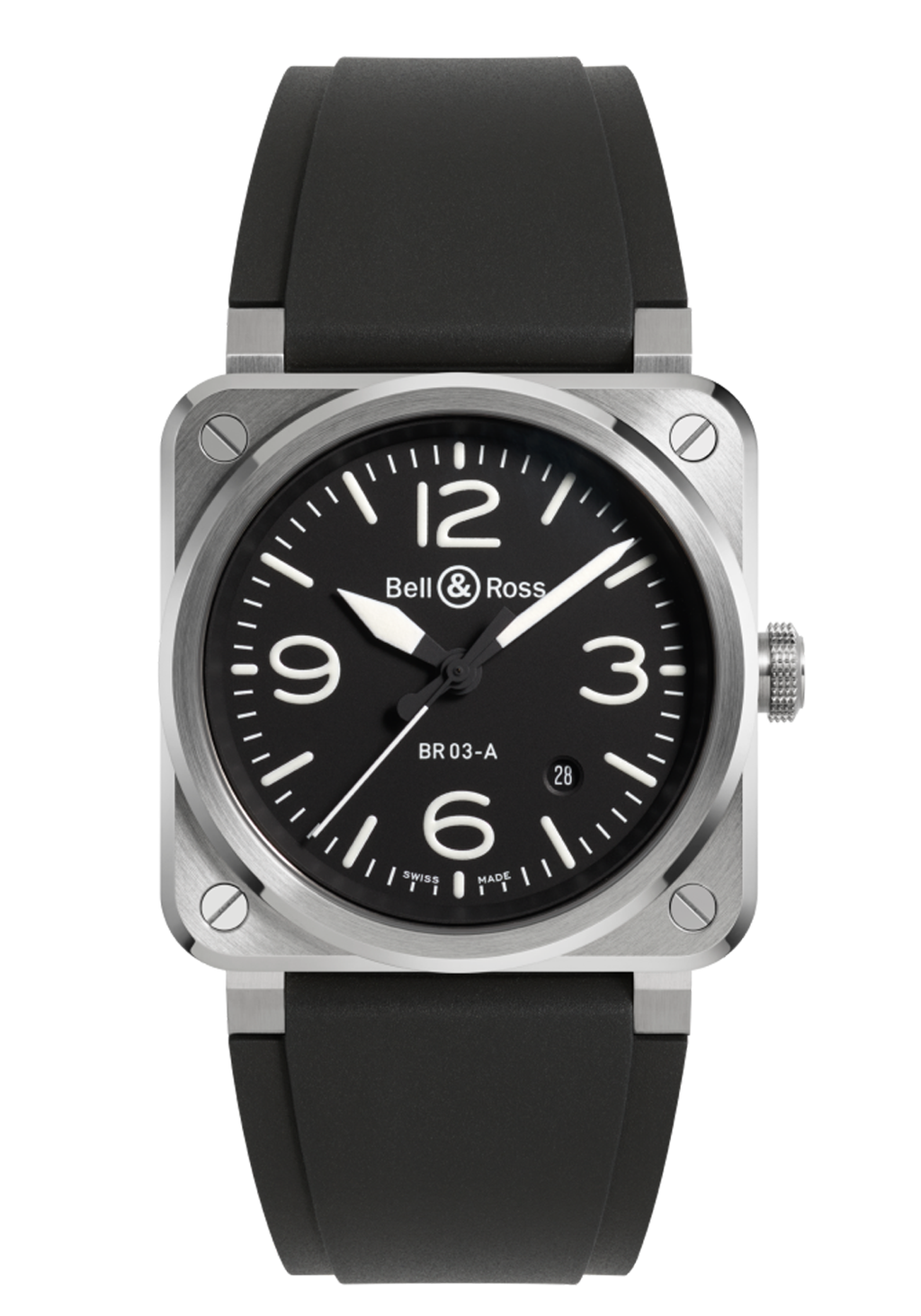 Bell Ross New BR 03 Black Steel Ref. BR03A BL ST SRB