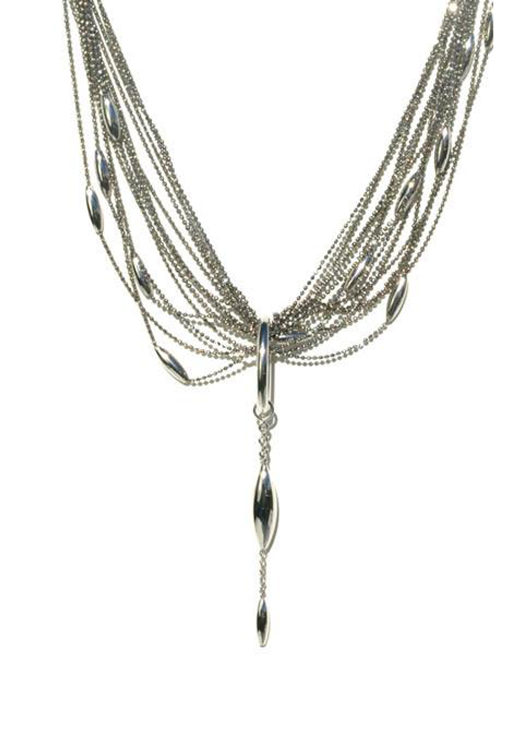 Calgaro Vibration 18K Blackened White Gold Spear Bead Necklace | OsterJewelers.com
