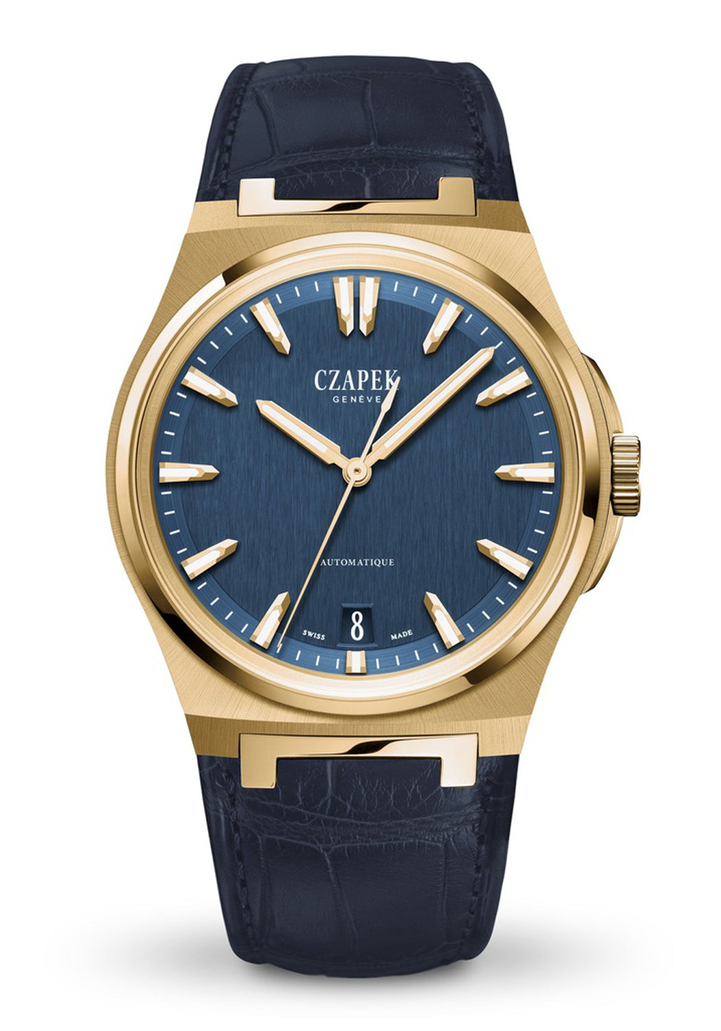 Czapek & Cie Antarctique Mount Erebus Deep Blue Yellow Gold Alligator | OsterJewelers.com