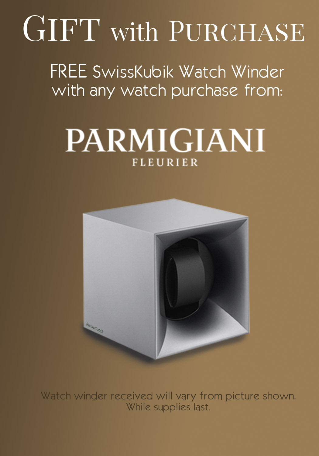 FREE SwissKubiK Watch Winder with Parmigiani Fleurier Purchase