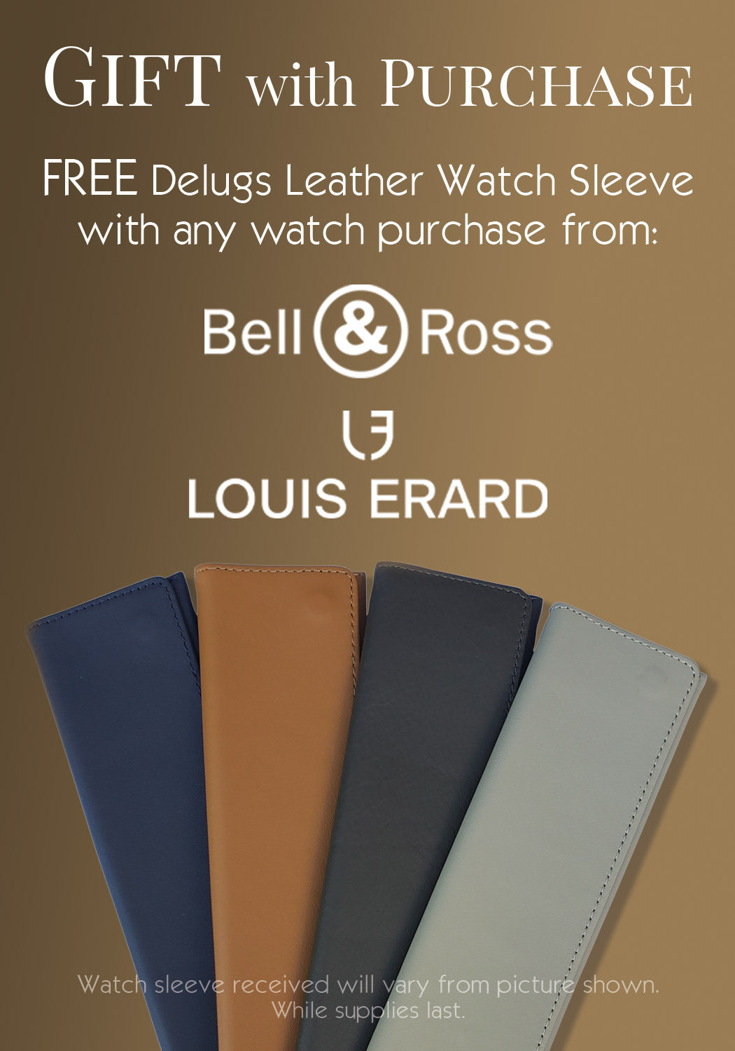 GIFT WITH PURCHASE | FREE Delugs Watch Sleeve with Louis Erard or Bell & Ross Purchase