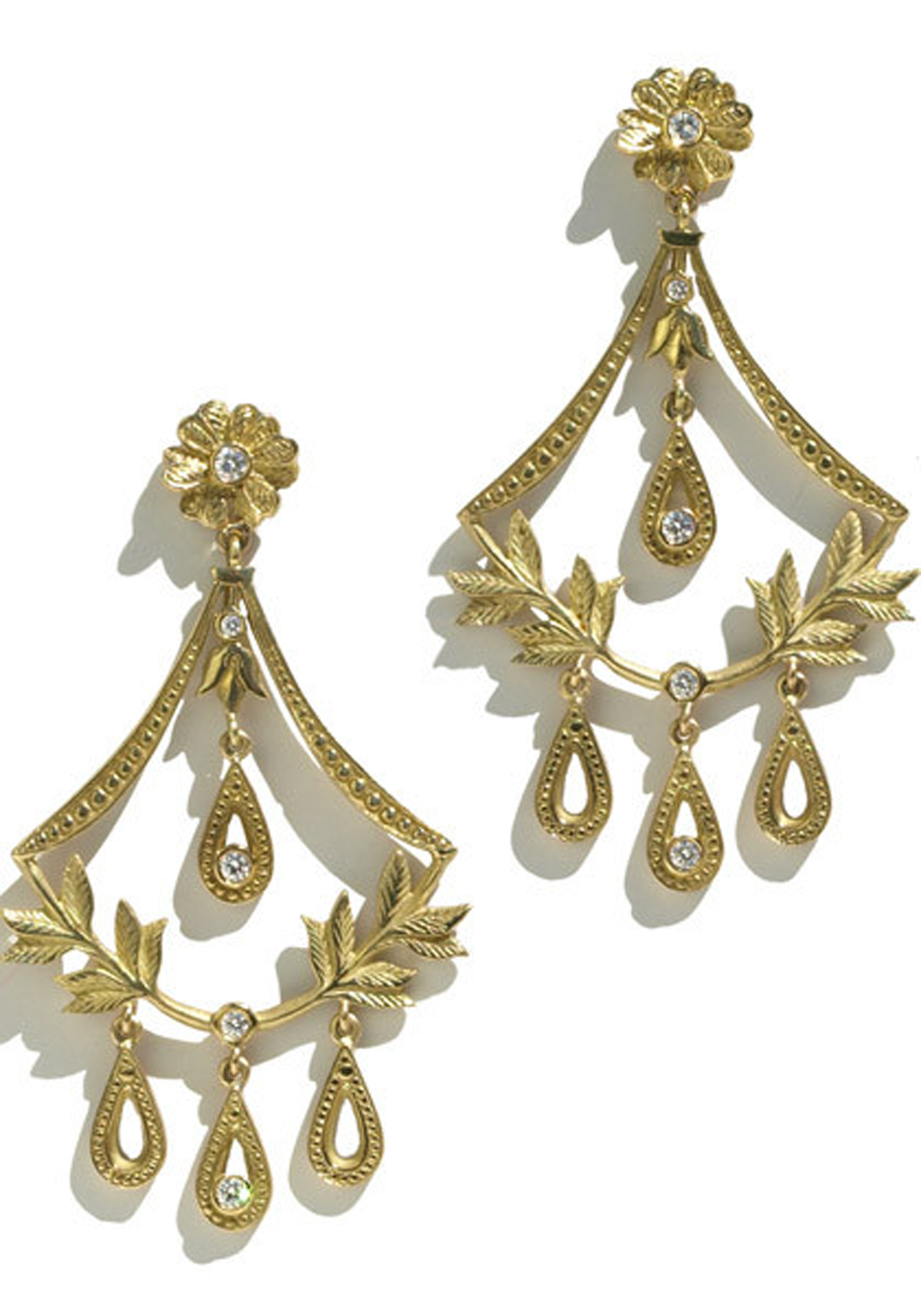 Jamie Wolf 18KYG Floral Diamond Chandelier Earrings | OsterJewelers.com