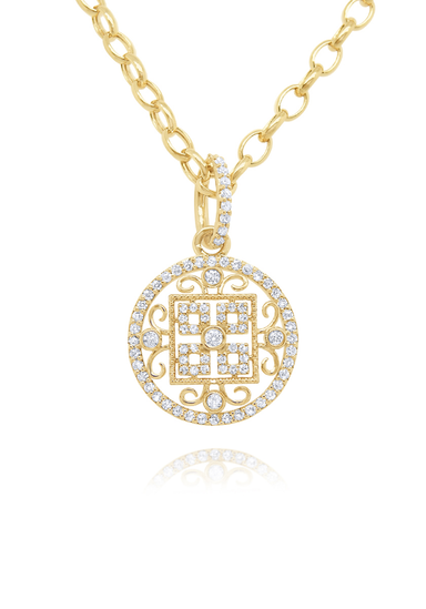 KC Designs 14KYG Diamond Mandala Medallion Necklace | OsterJewelers.com