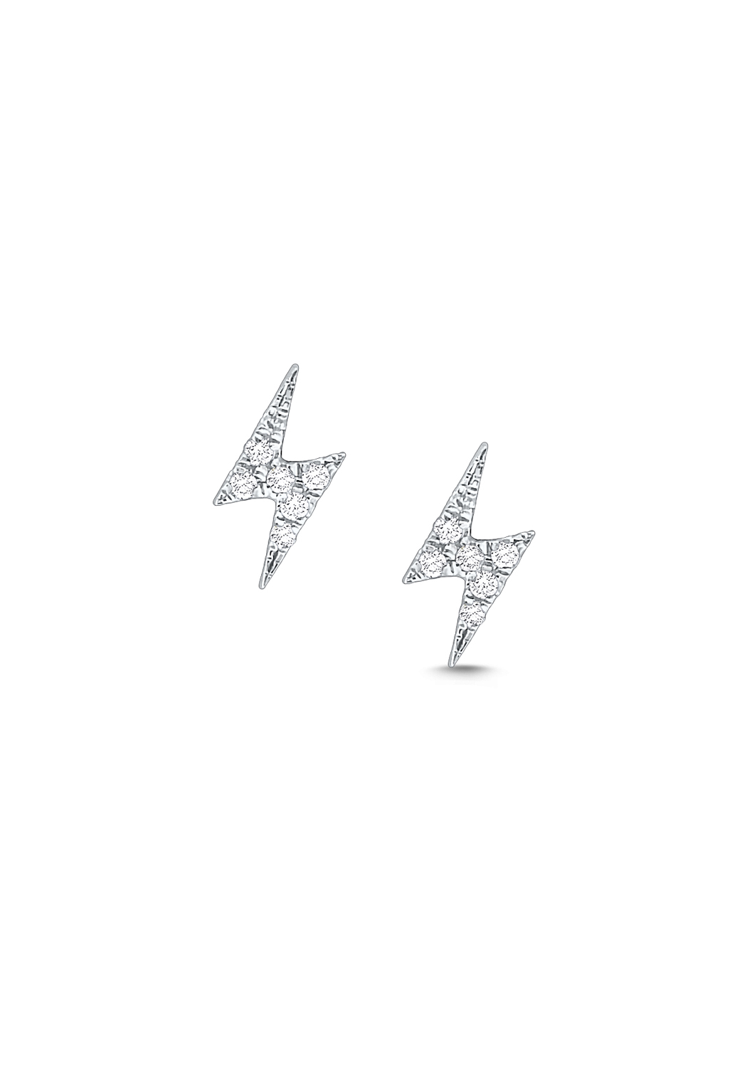 KC Designs 14KWG Diamond Lightning Bolt Stud Earrings | OsterJewelers.com