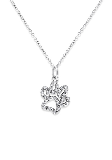 KC Designs 14K White Gold Diamond Paw Necklace | OsterJewelers.com