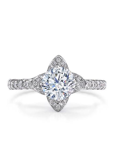 Katharine James Juliet's Love Platinum Pavé Semi-Mount Diamond Ring | OsterJewelers.com