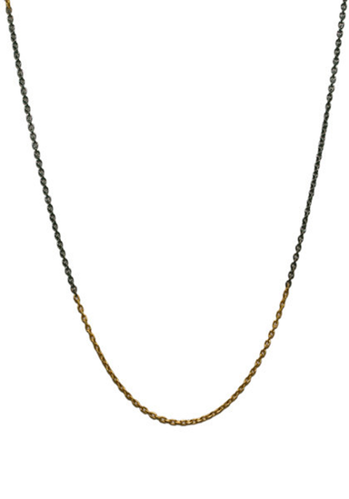 Lika Behar 24KYG & Oxidized Silver Mixed Rolo Chain Necklace | OsterJewelers.com