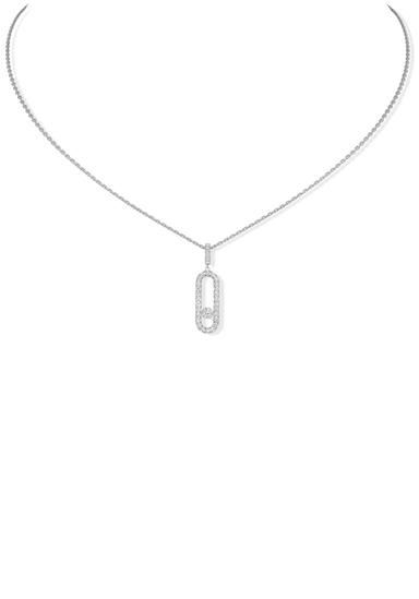 Messika Move Uno Pavé LM 18KWG Diamond Necklace | Ref. 12058-WG | OsterJewelers.com