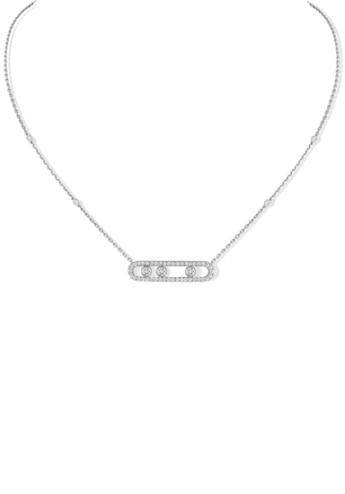 Messika Move 18KWG Pavé Diamond Necklace | Ref. 03994-WG | OsterJewelers.com