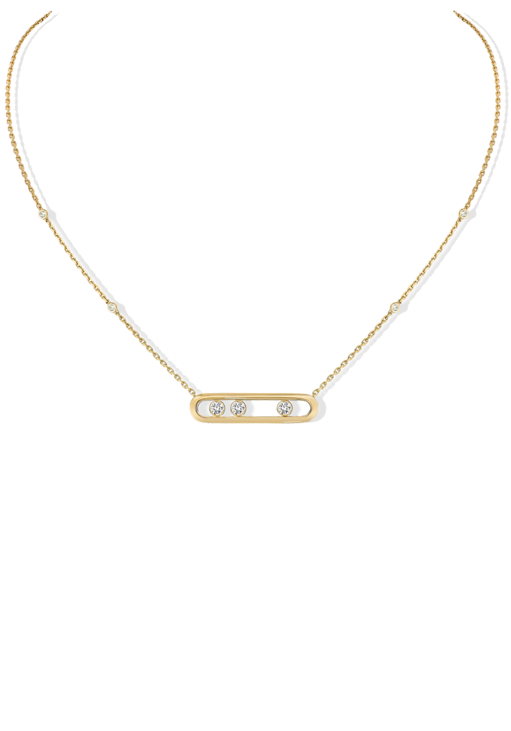 Messika Move 18K Yellow Gold Diamond Necklace | Ref. 03997-YG | OsterJewelers.com