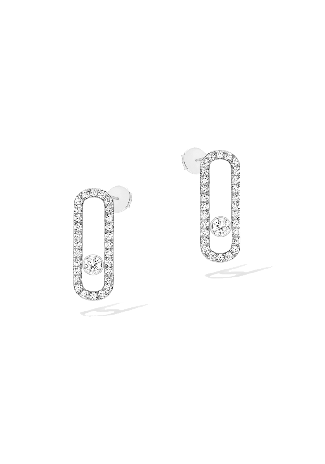 Messika Move Uno 18KWG Pavé Diamond Earrings | Ref. 12183-WG | OsterJewelers.com