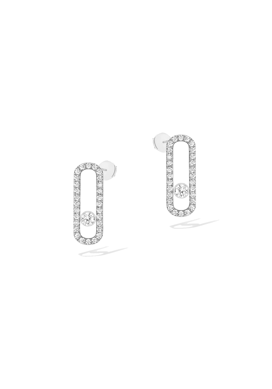 Messika Move Uno 18KWG Pavé Diamond Earrings | Ref. 12183-WG | OsterJewelers.com