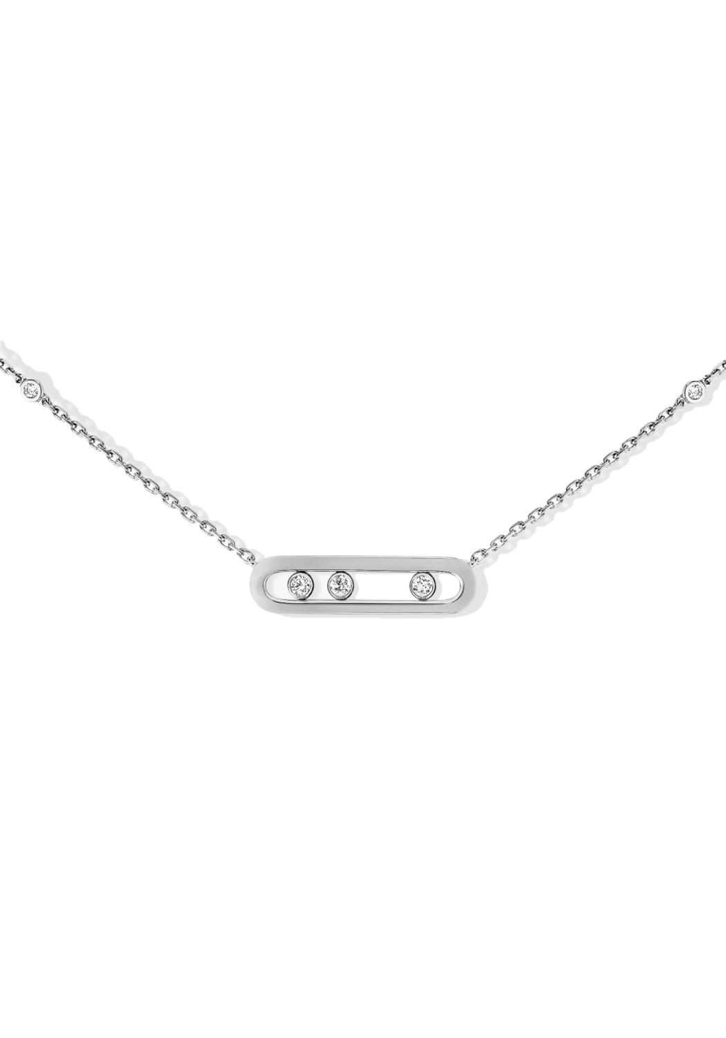 Messika Baby Move 18K White Gold Diamond Necklace | Ref. 04323-WG | OsterJewelers.com
