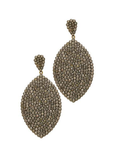Mo & Me Silver & 18KYG Grey Diamond Dangle Earrings | OsterJewelers.com