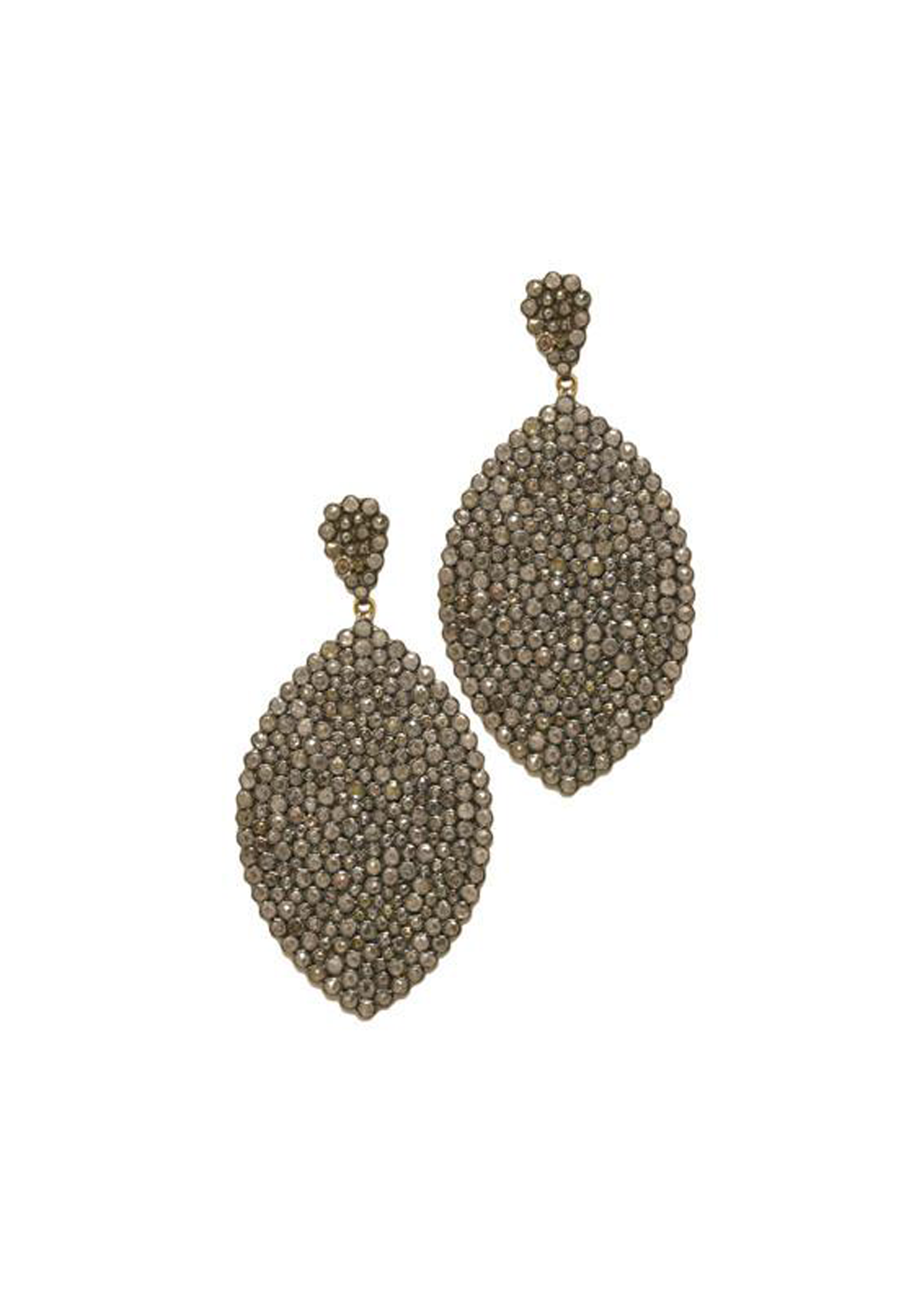 Mo & Me Silver & 18KYG Grey Diamond Dangle Earrings | OsterJewelers.com