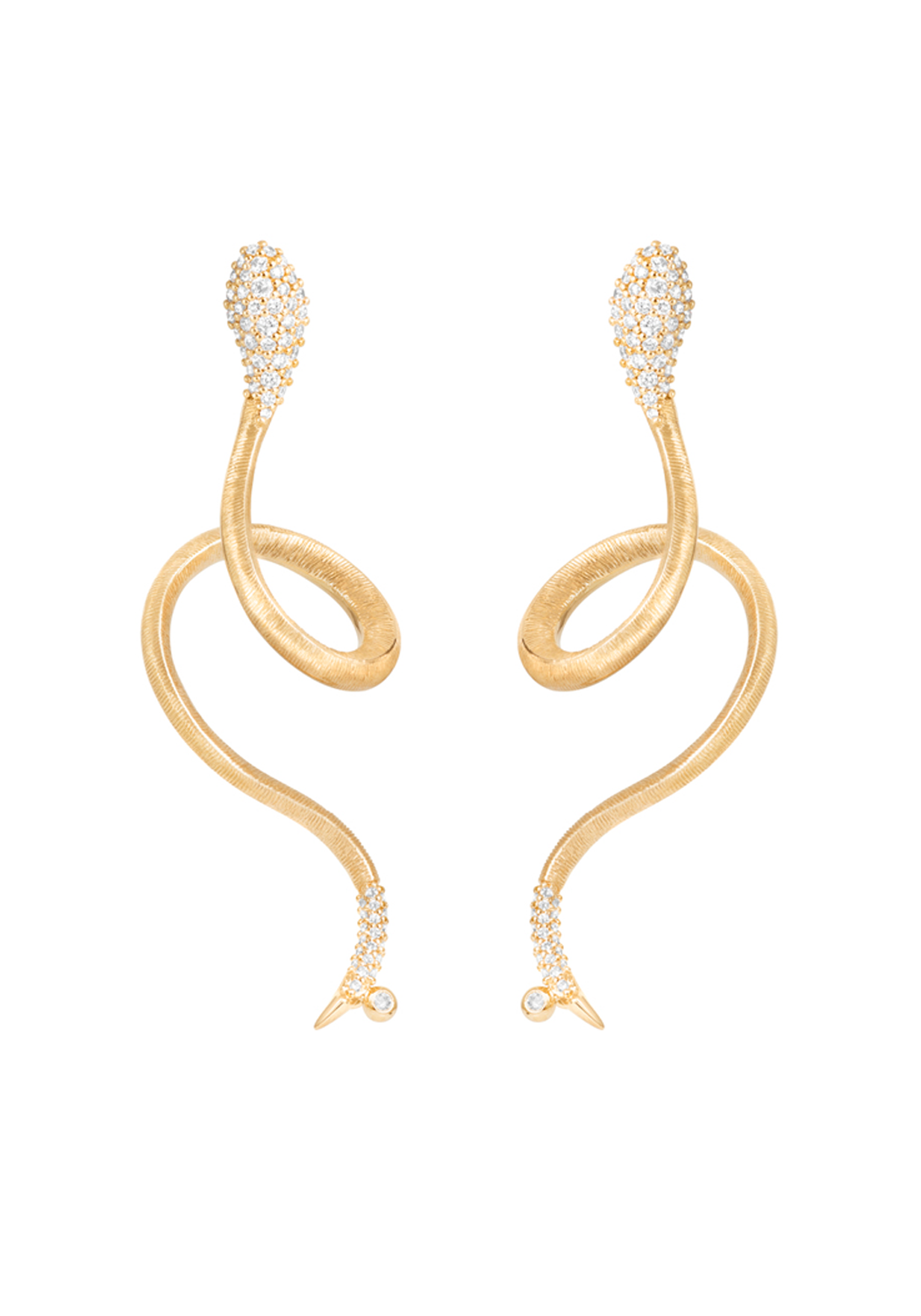 Ole Lynggaard Snakes 18KYG Pavé Diamond Snake Earring | Sold Solo | A2675-407 | OsterJewelers.com