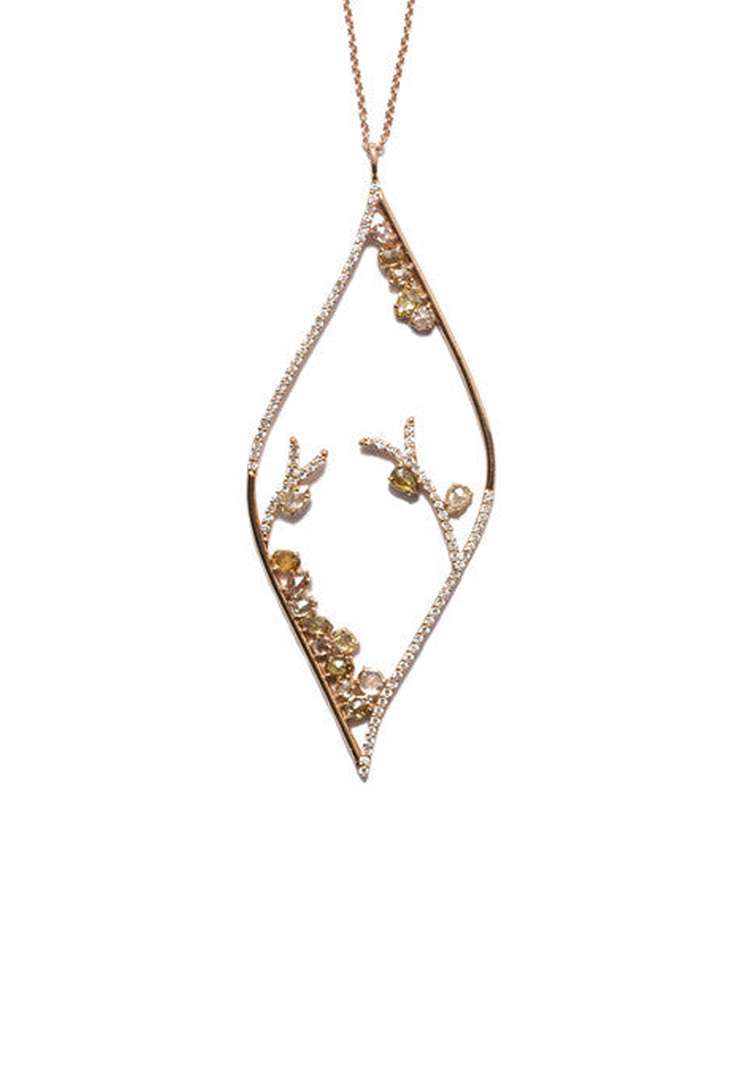 Oster Collection Open Cluster Champagne Diamond Pendant Necklace | OsterJewelers.com