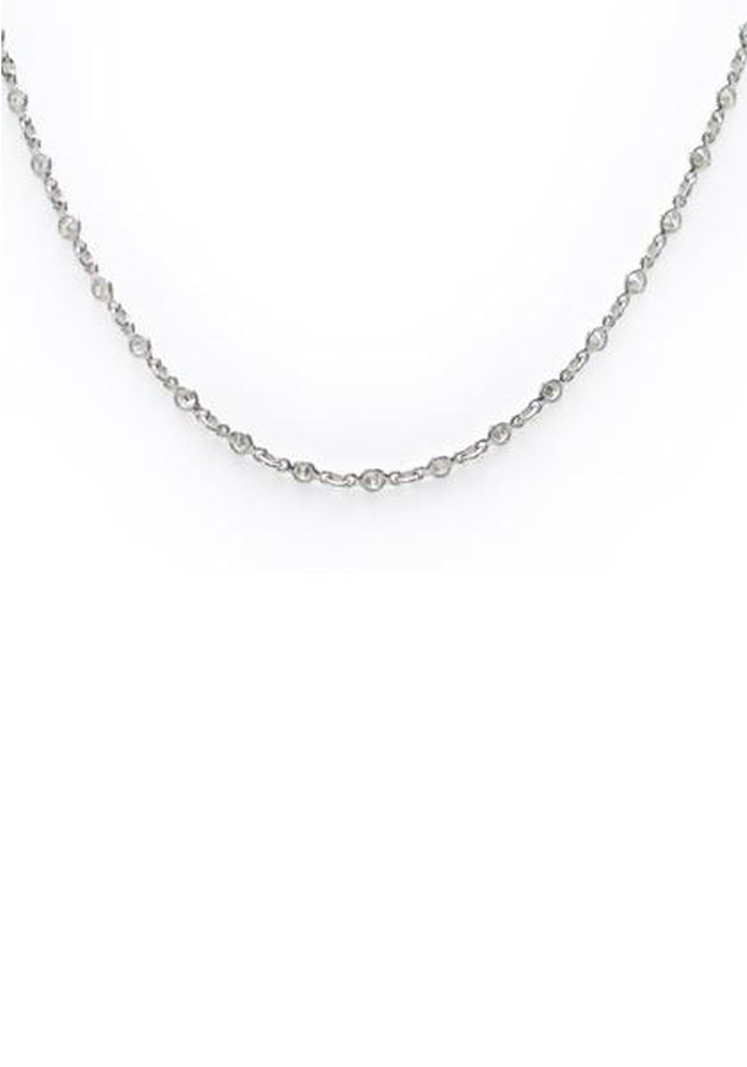 Oster Collection Platinum Bezel Set Diamond Chain Necklace | OsterJewelers.com