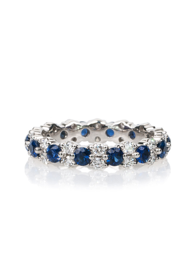 Oster Collection Platinum Diamond & Sapphire Eternity Band | OsterJewelers.com