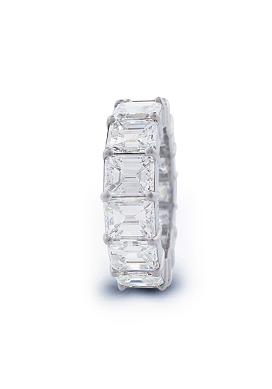 Oster Collection Platinum Emerald Cut Diamond Eternity Band | OsterJewelers.com