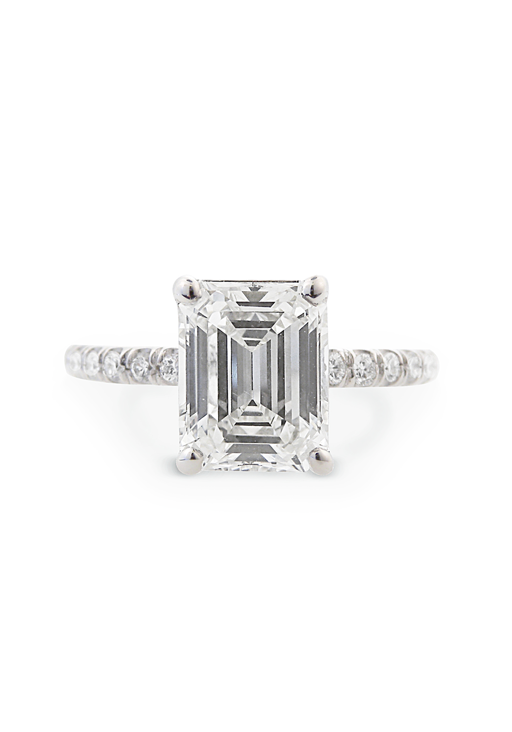 Oster Collection Platinum Emerald Cut Diamond Ring | OsterJewelers.com