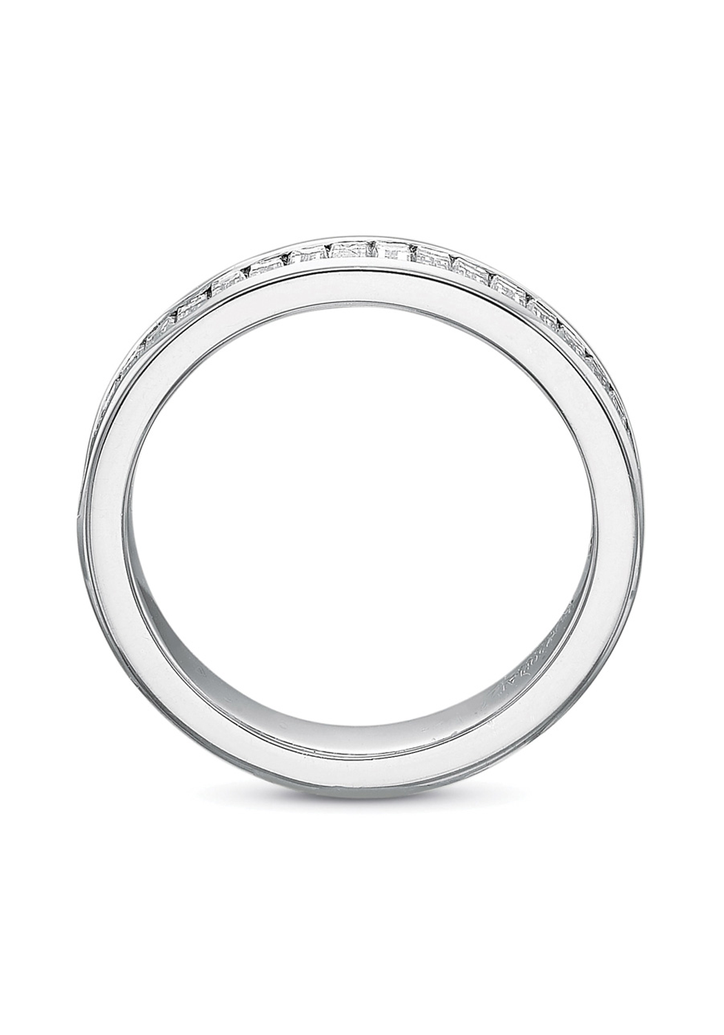 Precision Set Platinum Channel Set Baguette Diamond Band | OsterJewelers.com