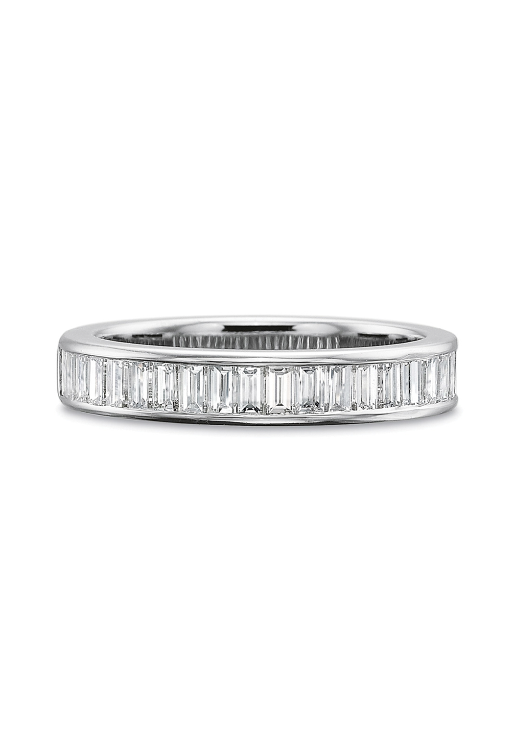 Precision Set Platinum Channel Set Baguette Diamond Band | OsterJewelers.com