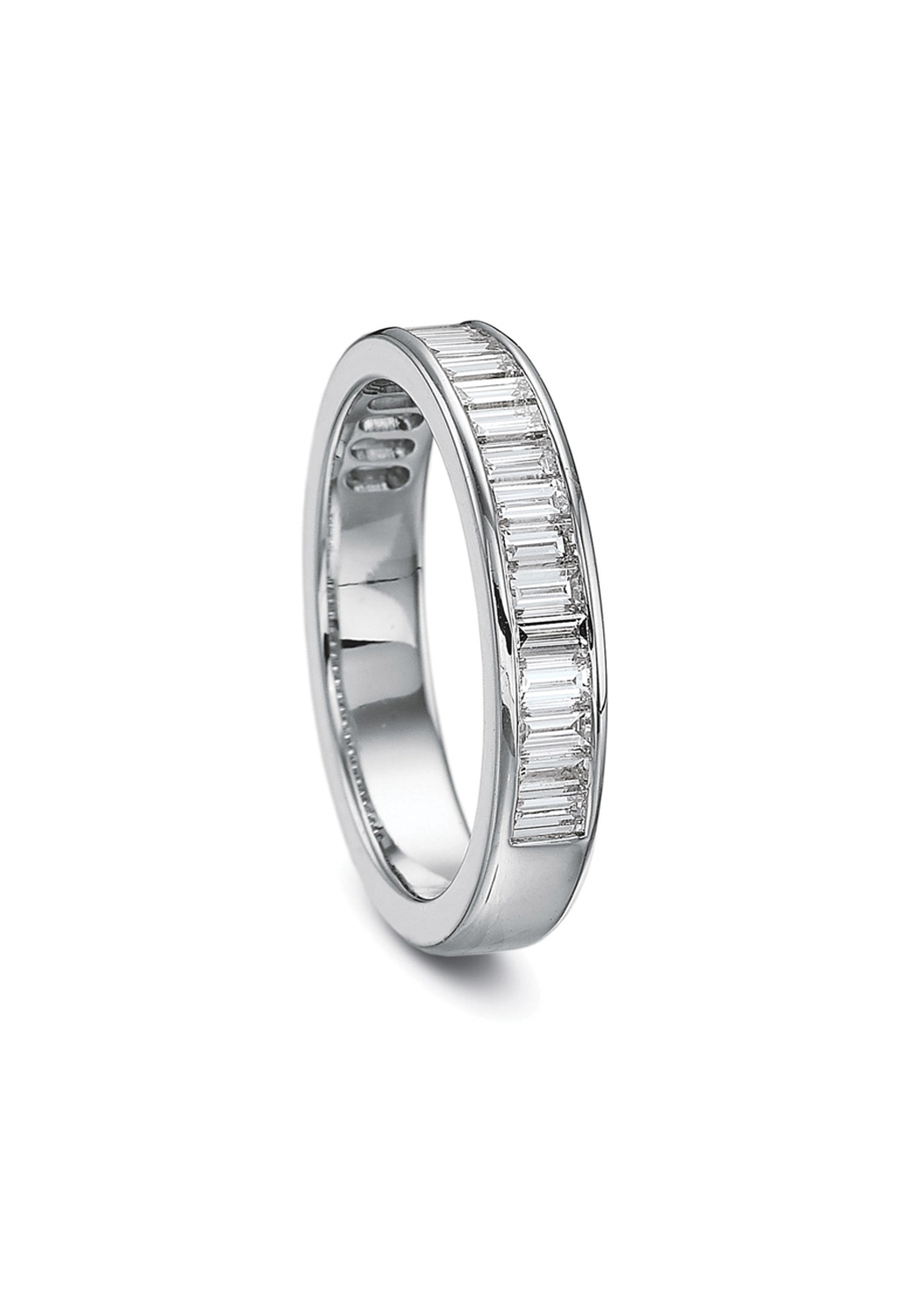 Precision Set Platinum Channel Set Baguette Diamond Band | OsterJewelers.com