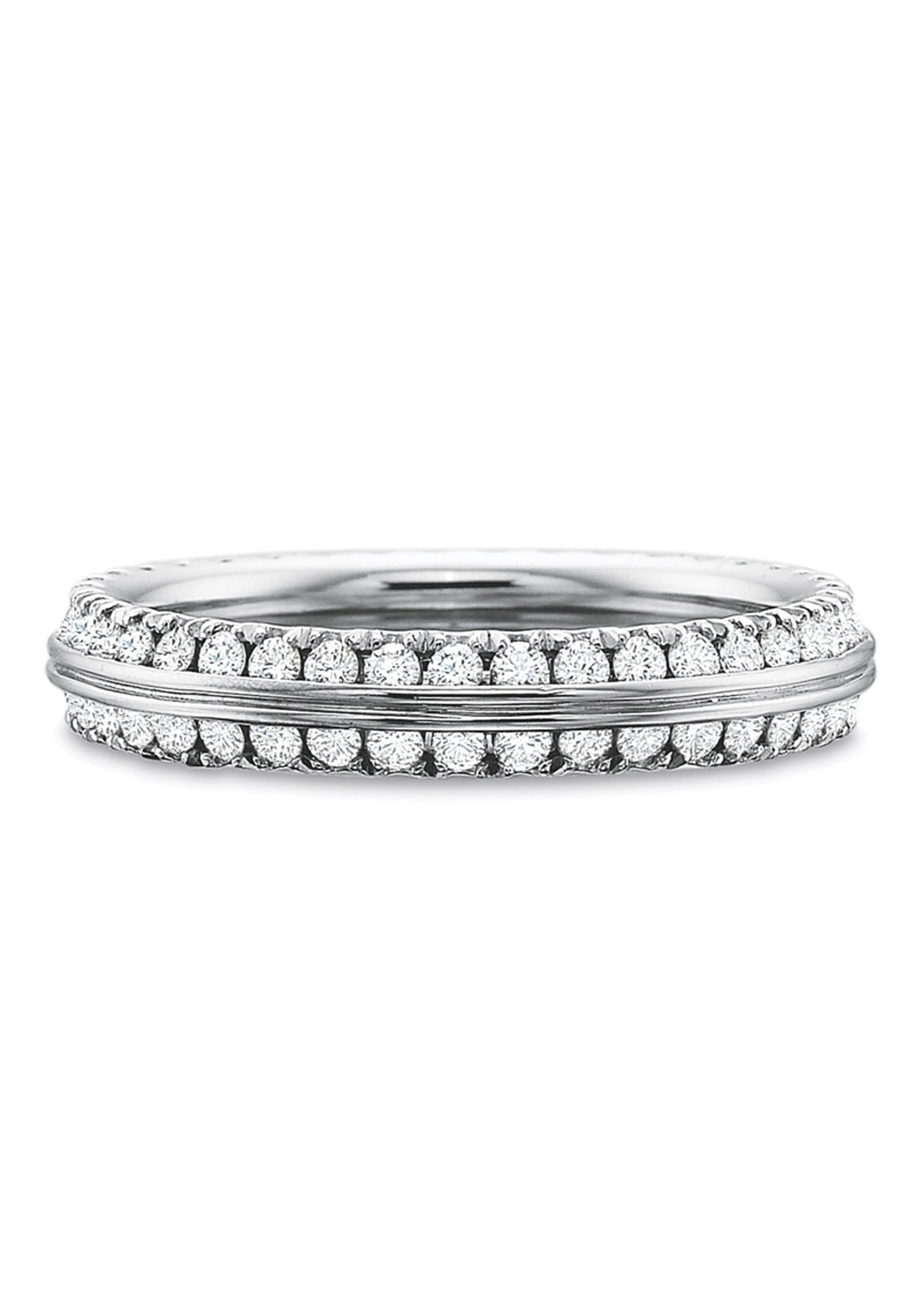 Precision Set Platinum Double Row Diamond Eternity Band | OsterJewelers.com