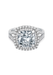 Precision Set Platinum Split Shank Double Halo Semi-Mount Diamond Ring | OsterJewelers.com