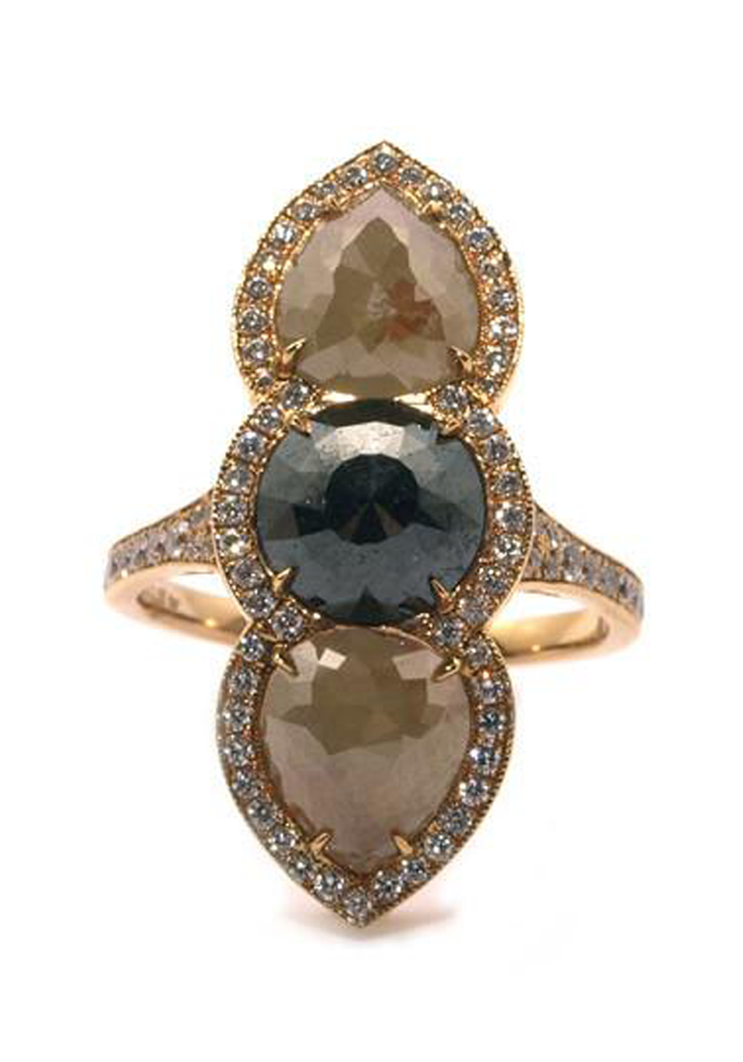 Rahaminov 18KRG Vertical Grey & Black Diamond Ring | OsterJewelers.com