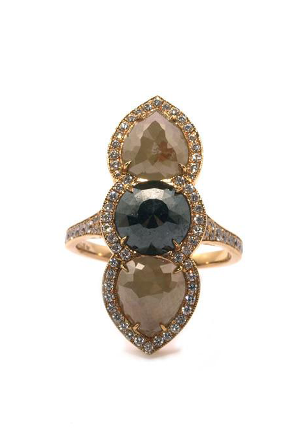 Rahaminov 18KRG Vertical Grey & Black Diamond Ring | OsterJewelers.com