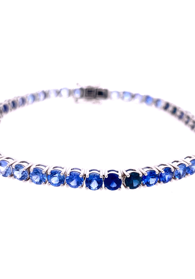 Ruchi 18K White Gold Ombré Blue Sapphire Tennis Bracelet | OsterJewelers.com