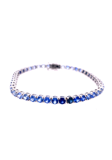 Ruchi 18K White Gold Ombré Blue Sapphire Tennis Bracelet | OsterJewelers.com