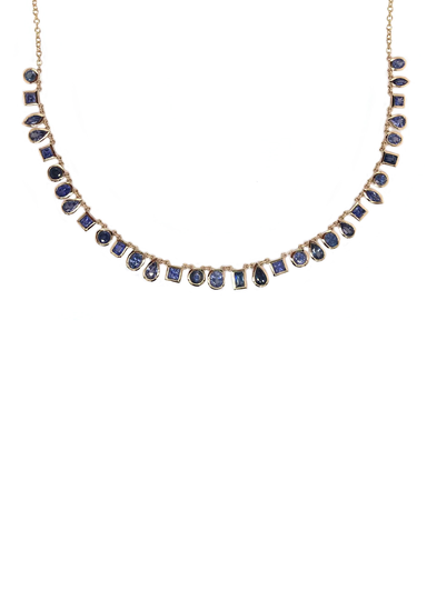 Ruchi 18KYG Mixed Shape Midnight Blue Sapphire Fringe Necklace | OsterJewelers.com