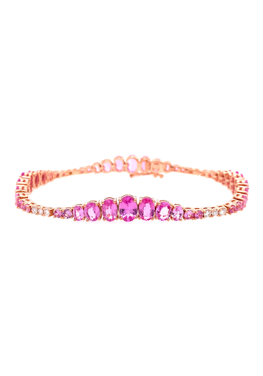 Ruchi 18K Rose Gold Ombré Pink Sapphire Tennis Bracelet | OsterJewelers.com