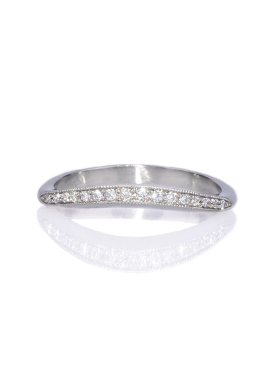 Sébastien Barier Platinum .16ctw Diamond Curved Band | OsterJewelers.com