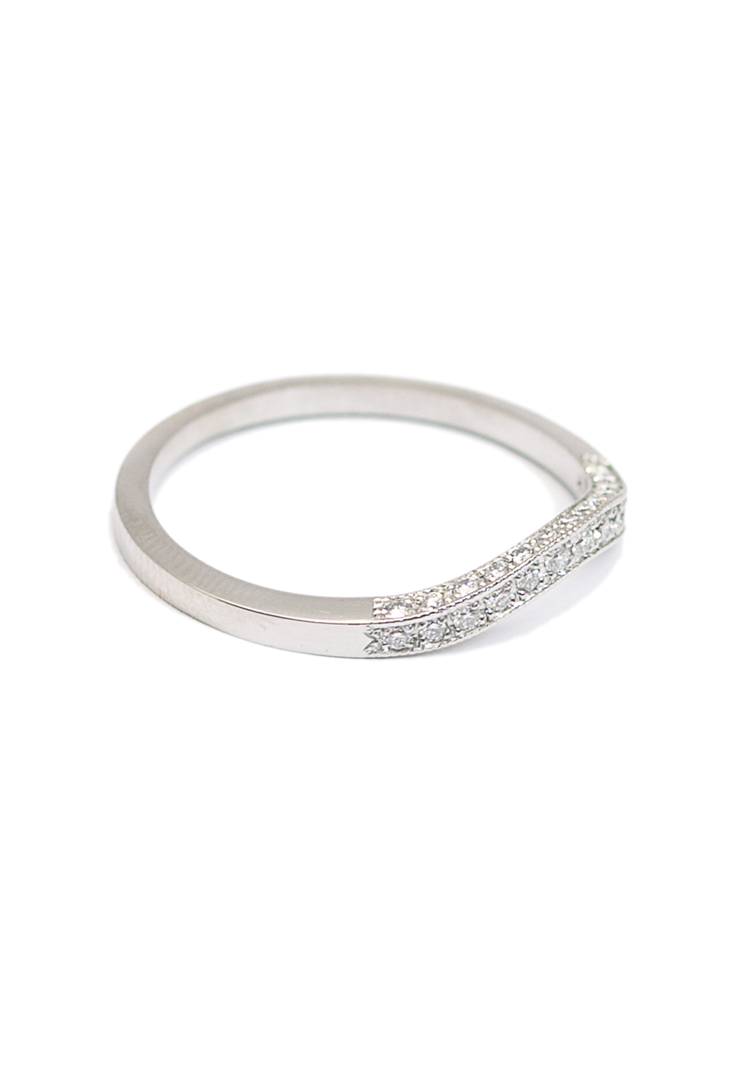 Sébastien Barier Platinum .20ctw Diamond Curved Band | OsterJewelers.com