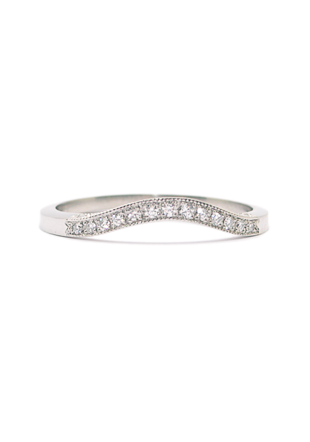 Sébastien Barier Platinum .20ctw Diamond Curved Band | OsterJewelers.com