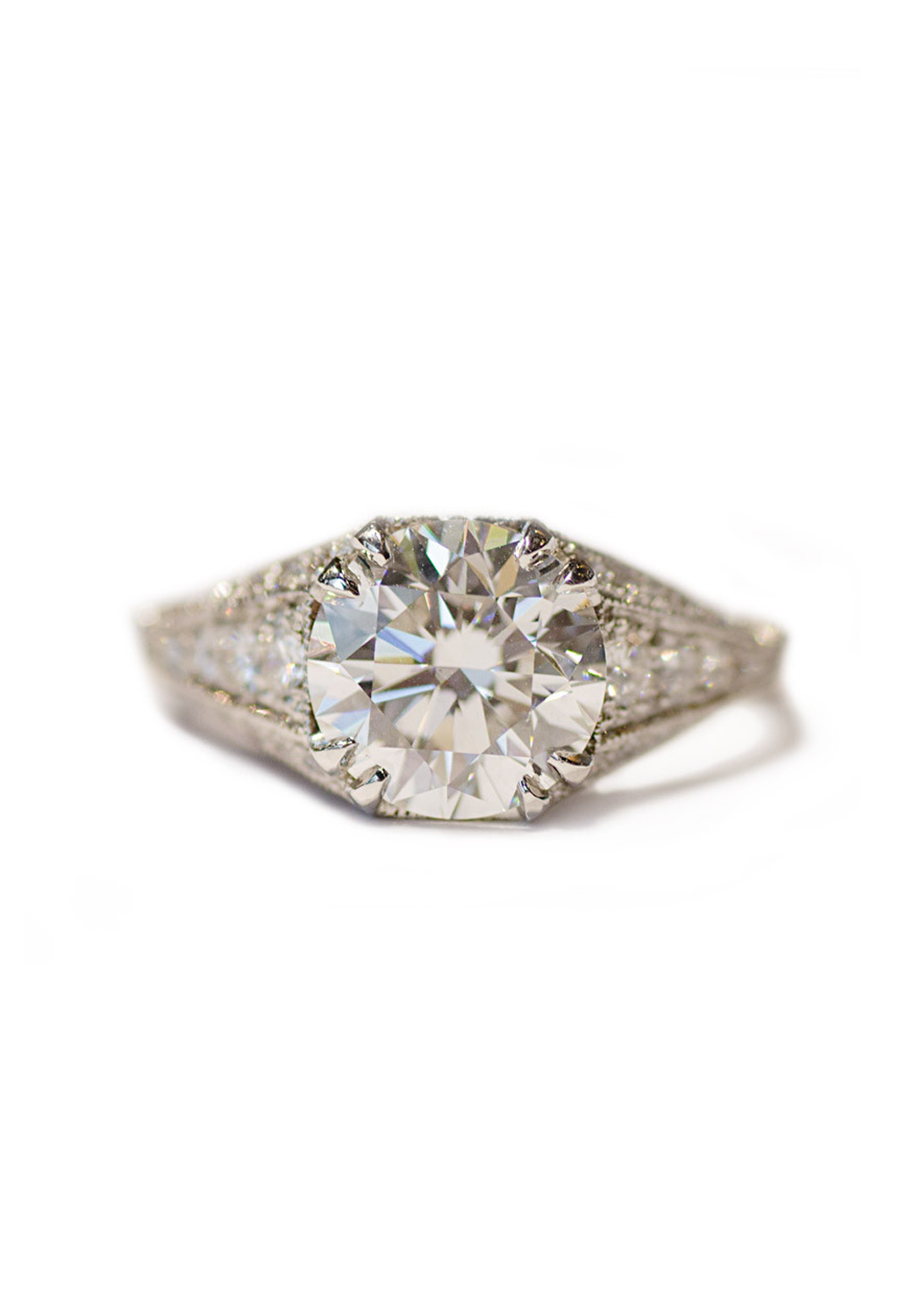 Sébastien Barier Platinum Round Diamond Ring | OsterJewelers.com