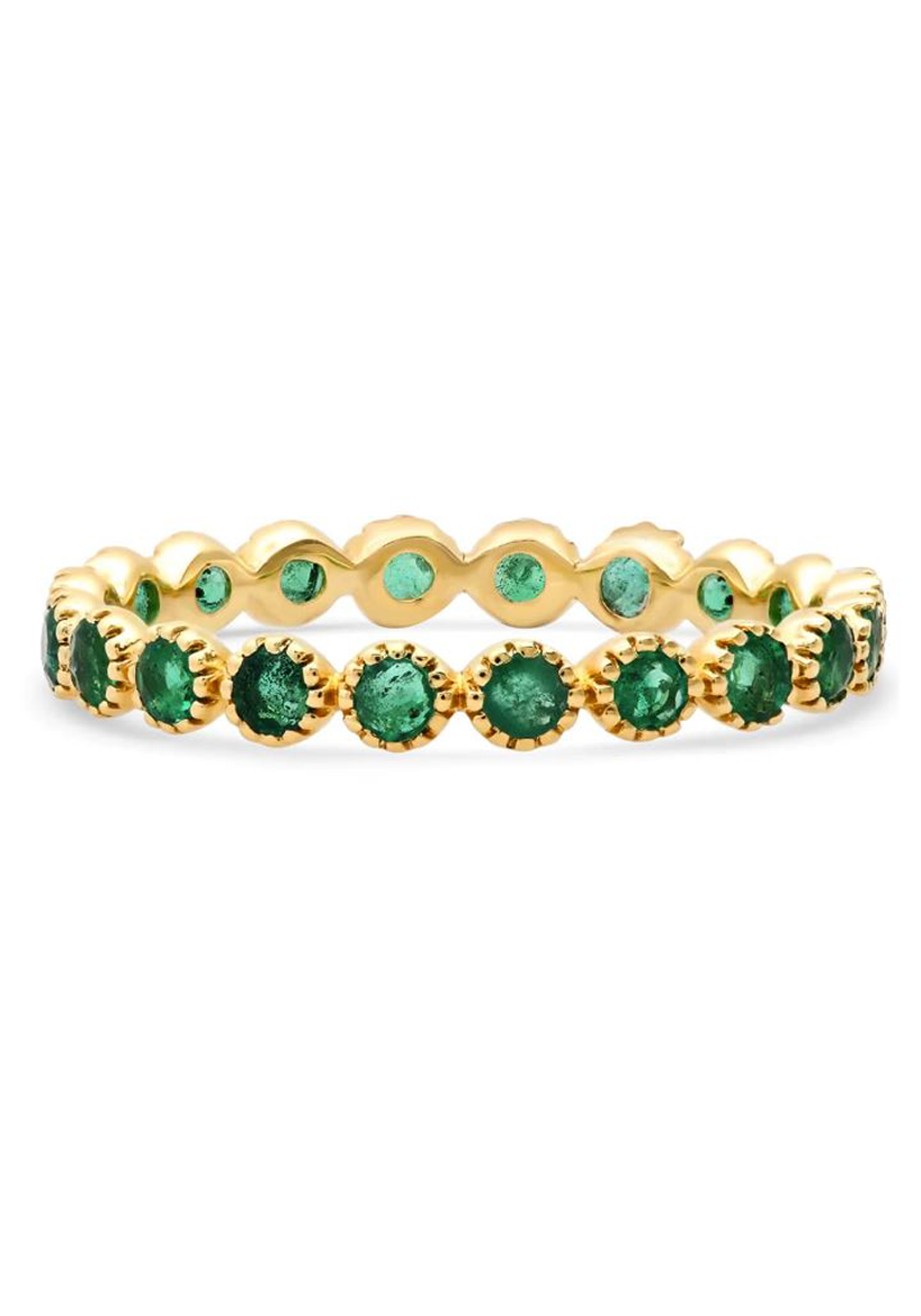 Sethi Couture Bezel 18K White Gold Emerald Eternity Band | Ref. 193M-WG | OsterJewelers.com