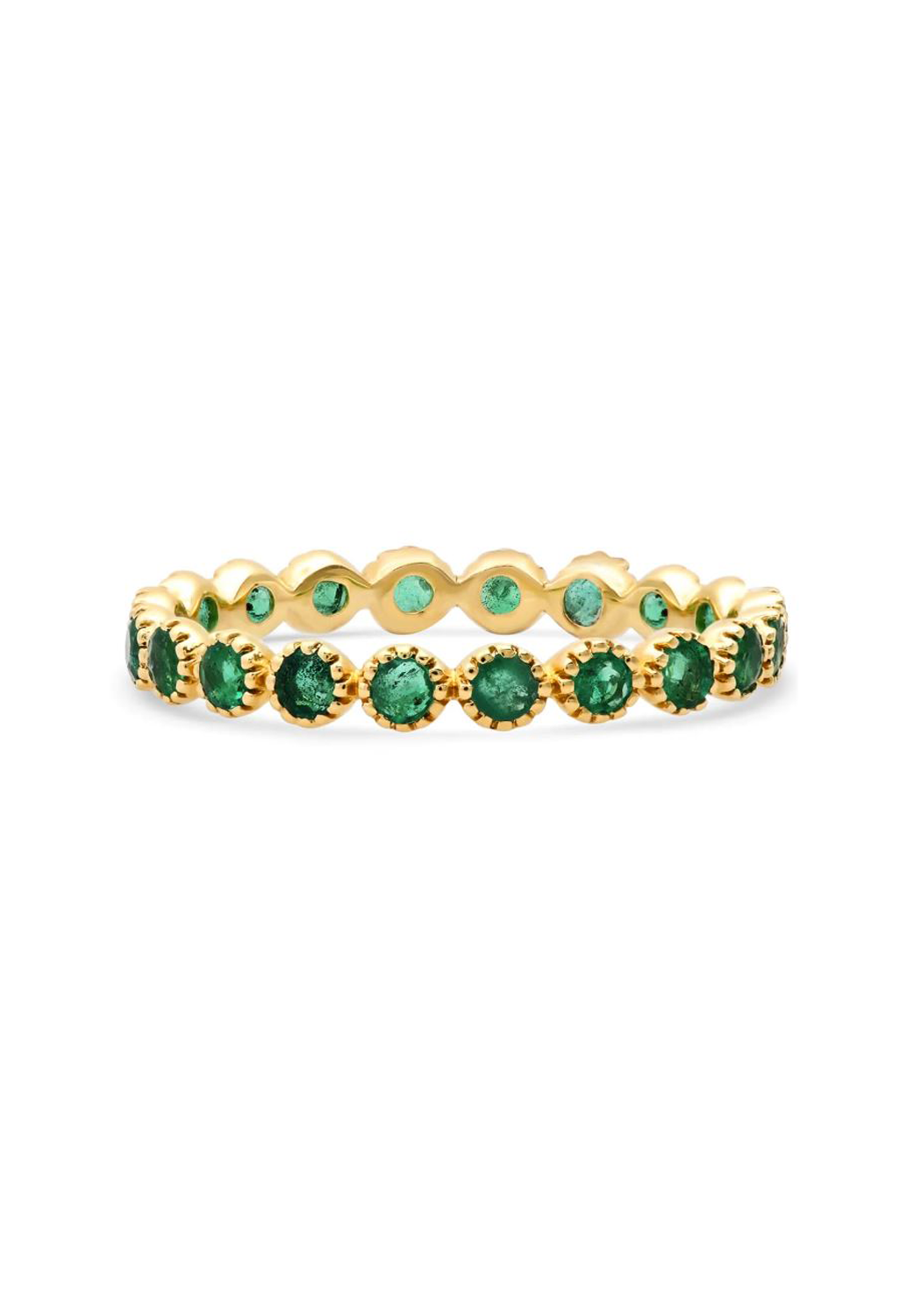 Sethi Couture Bezel 18K White Gold Emerald Eternity Band | Ref. 193M-WG | OsterJewelers.com