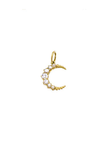 Sethi Couture Crescent 18KYG Small Diamond Moon Charm Pendant | Ref. O1509-YG | OsterJewelers.com