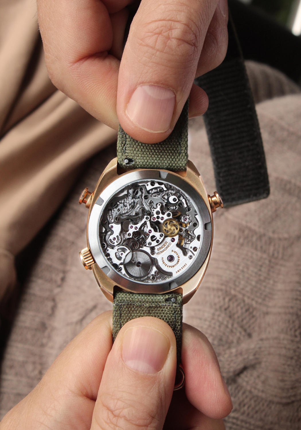 Singer Reimagined 1969 Chronograph Bronze Caseback | Ref. SR203 | OsterJewelers.com